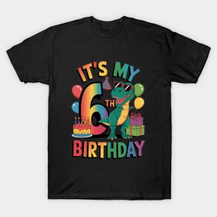 It's My 6th Birthday Dinosaur T Rex T-Shirt